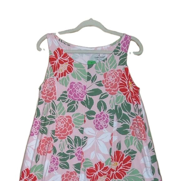 Cuddl Duds Flexwear Maxi Dress Pink Green Peach Purple Floral Medium Soft Lounge - Picture 3 of 15